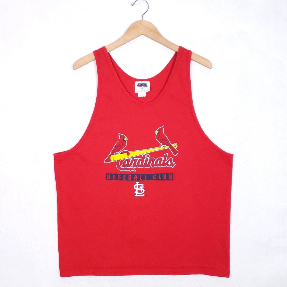 Vintage 2001 St Louis Cardinals Baseball Club Tank Top MLB Y2K Nutmeg Men's XL